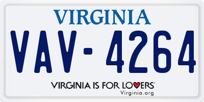 VA license plate VAV4264
