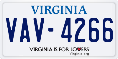 VA license plate VAV4266