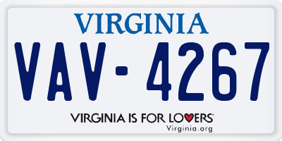 VA license plate VAV4267