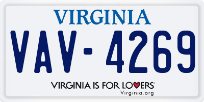 VA license plate VAV4269