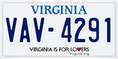 VA license plate VAV4291