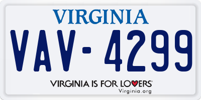 VA license plate VAV4299