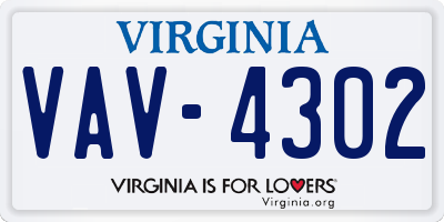 VA license plate VAV4302