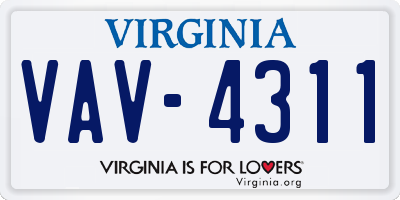 VA license plate VAV4311