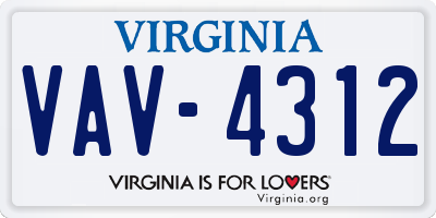 VA license plate VAV4312