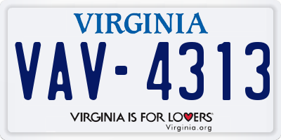VA license plate VAV4313