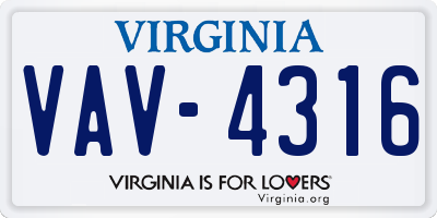 VA license plate VAV4316