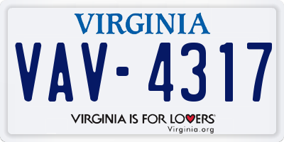VA license plate VAV4317