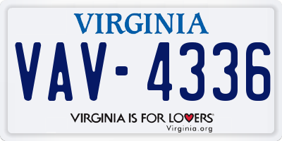 VA license plate VAV4336