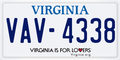 VA license plate VAV4338