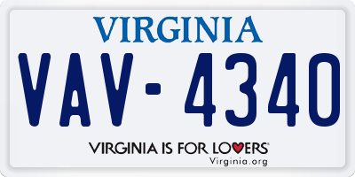 VA license plate VAV4340