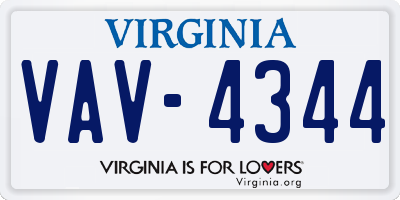VA license plate VAV4344