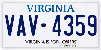 VA license plate VAV4359