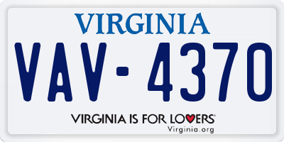 VA license plate VAV4370