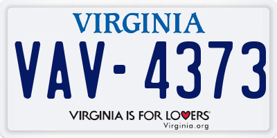 VA license plate VAV4373