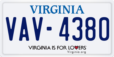 VA license plate VAV4380