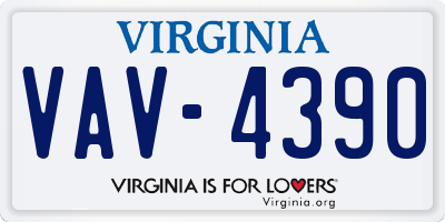 VA license plate VAV4390