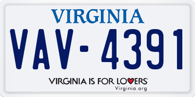 VA license plate VAV4391