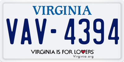 VA license plate VAV4394