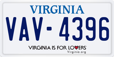 VA license plate VAV4396