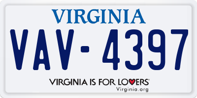 VA license plate VAV4397