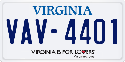 VA license plate VAV4401