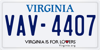 VA license plate VAV4407