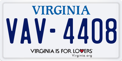 VA license plate VAV4408