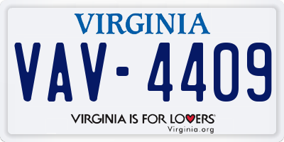 VA license plate VAV4409