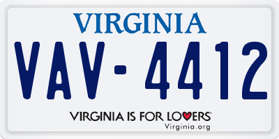 VA license plate VAV4412