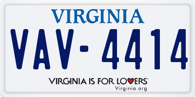 VA license plate VAV4414