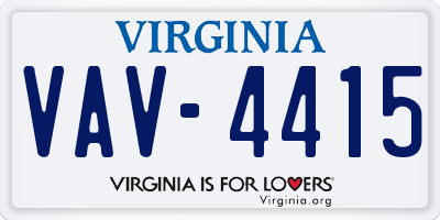 VA license plate VAV4415