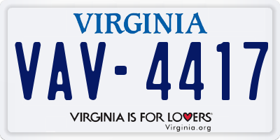 VA license plate VAV4417