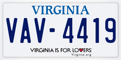 VA license plate VAV4419