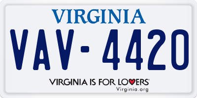 VA license plate VAV4420