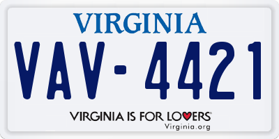 VA license plate VAV4421
