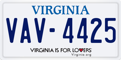 VA license plate VAV4425