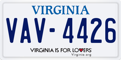VA license plate VAV4426