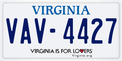 VA license plate VAV4427