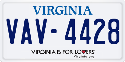 VA license plate VAV4428