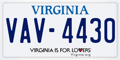 VA license plate VAV4430