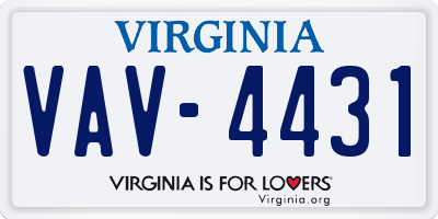 VA license plate VAV4431