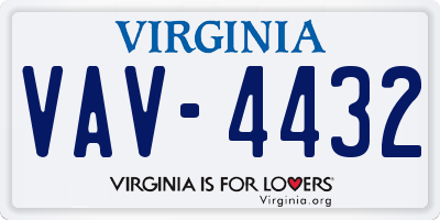 VA license plate VAV4432