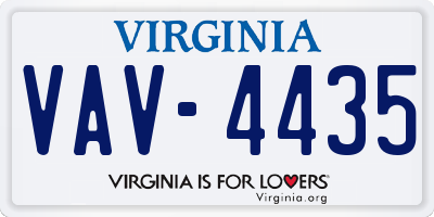 VA license plate VAV4435