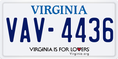 VA license plate VAV4436