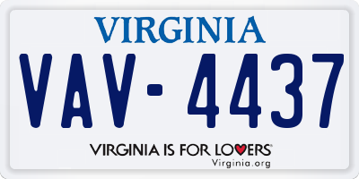 VA license plate VAV4437