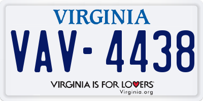 VA license plate VAV4438