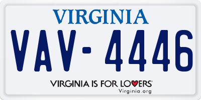 VA license plate VAV4446
