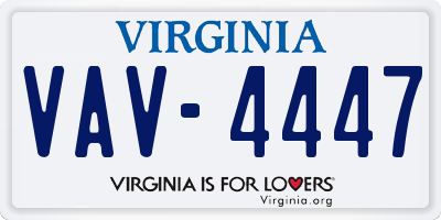 VA license plate VAV4447