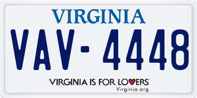 VA license plate VAV4448